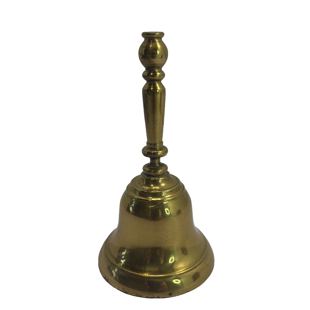 Vintage Solid Brass Bell School House Teacher Made in‎ England 4.5 inch